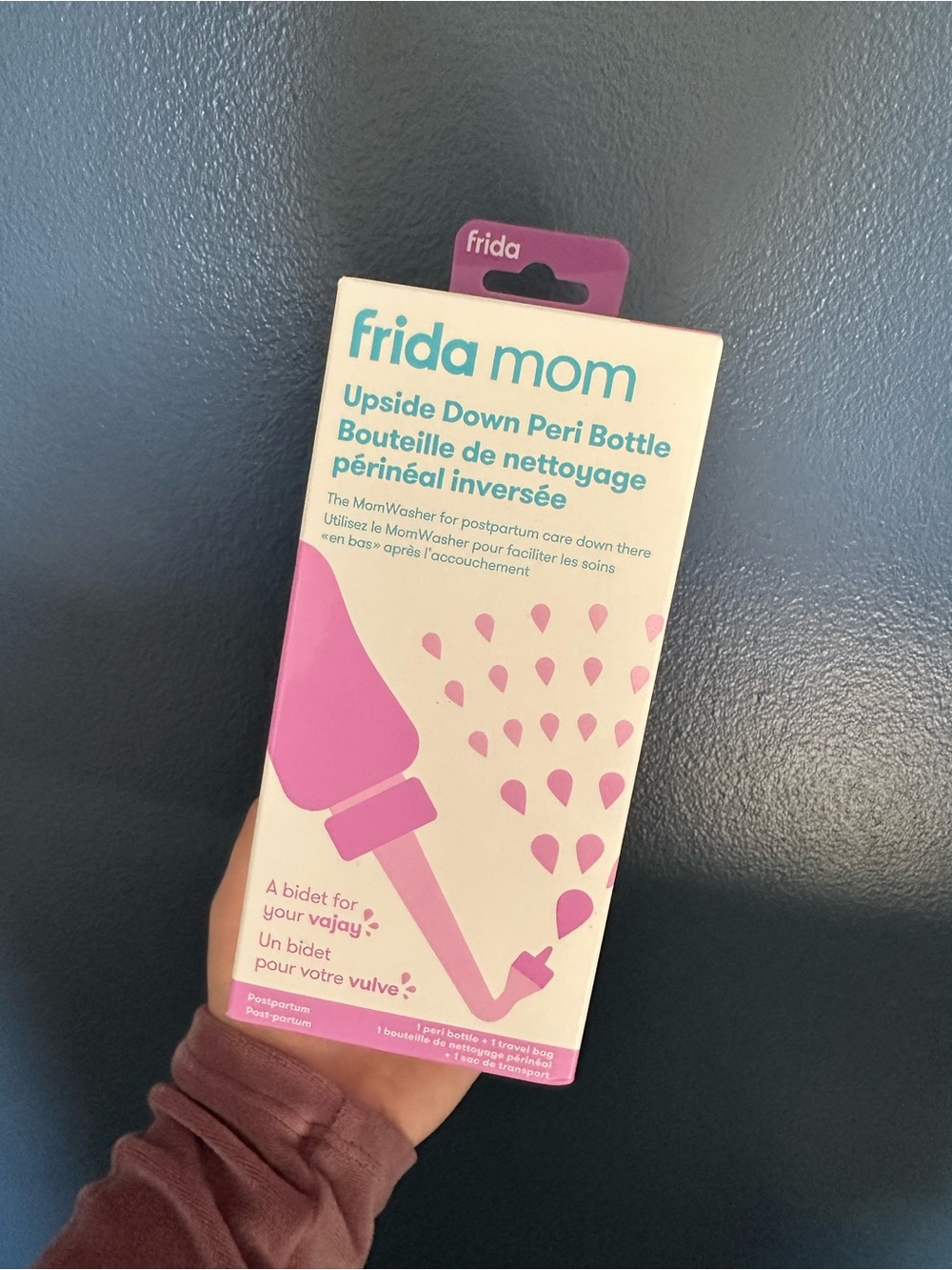 Frida Mom Upside Down Peri Bottle — Pink Postpartum Cleansing Bottle